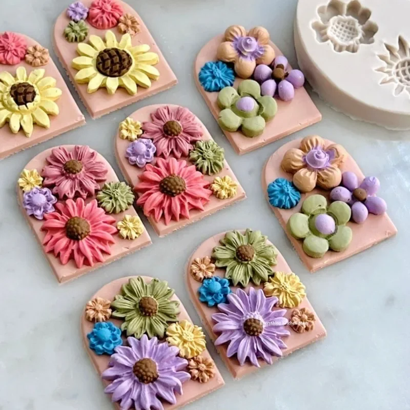 Flower Silicone Mold for Polymer Clay Earrings Bowknot Daisy Rose Snowflake DIY Earrings Silicone Mould Resin Fondant Mold silicone mold polymer clay cutter