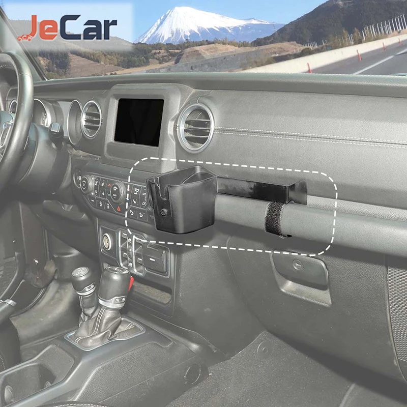 JeCar 자동차 승객석 팔걸이 전화 홀더 베이스 (Jeep Wrangler JL Gladiator JT 2018-2023 자동차 인테리어 액세서리)