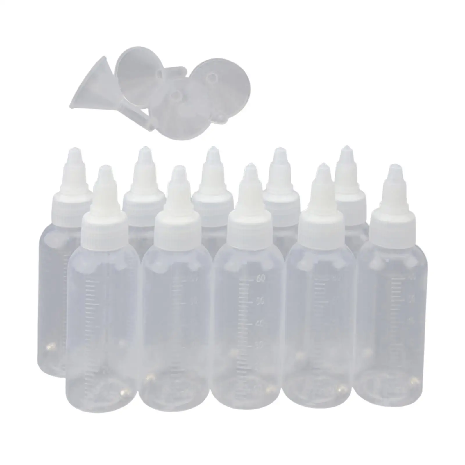 

10x Paint Bottles Squeeze 60ml Storage Bottle Rust Resistant Small with Scale