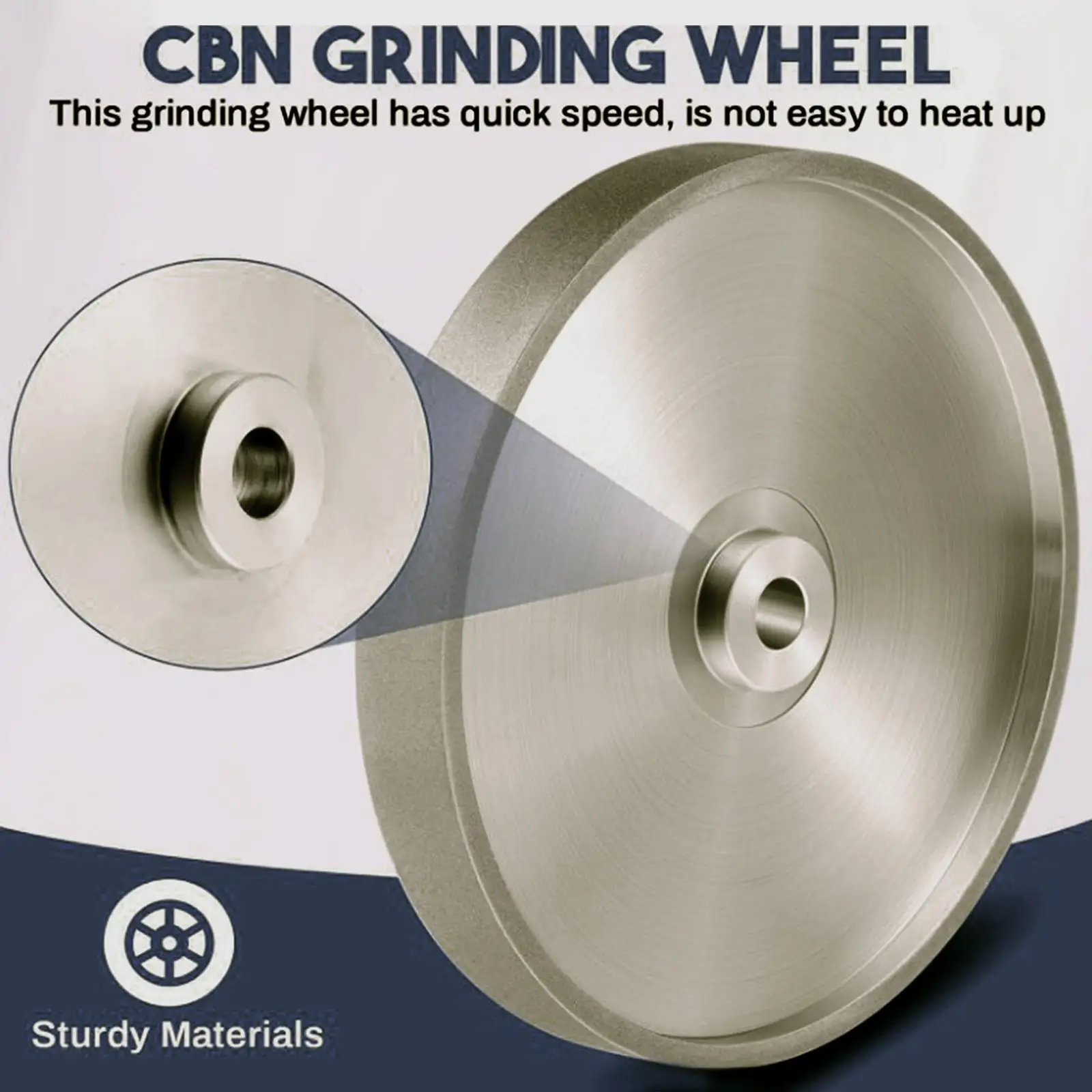 Cbn Grinding Wheel 180 Grit Sturdy Accessory 8 inch 5/8" Arbor 1"Wide for Woodturning Tools Sharpening High Speed Steel Tools