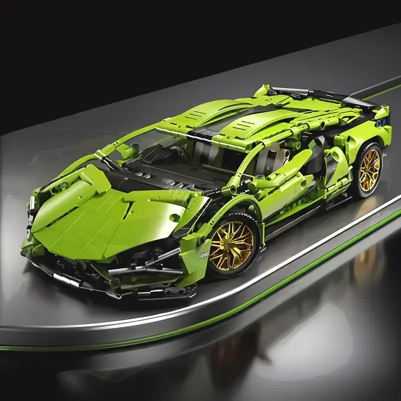 Building blocks car racing sport speed vehicle model city mechanical super bricks puzzle toys adult gift