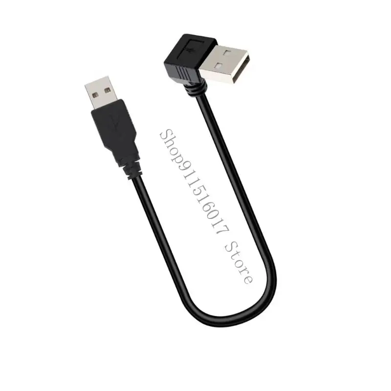 빠른 속도 USB2.0 남성-남성 90도 벤드 케이블 25cm 연장 코드 45BA