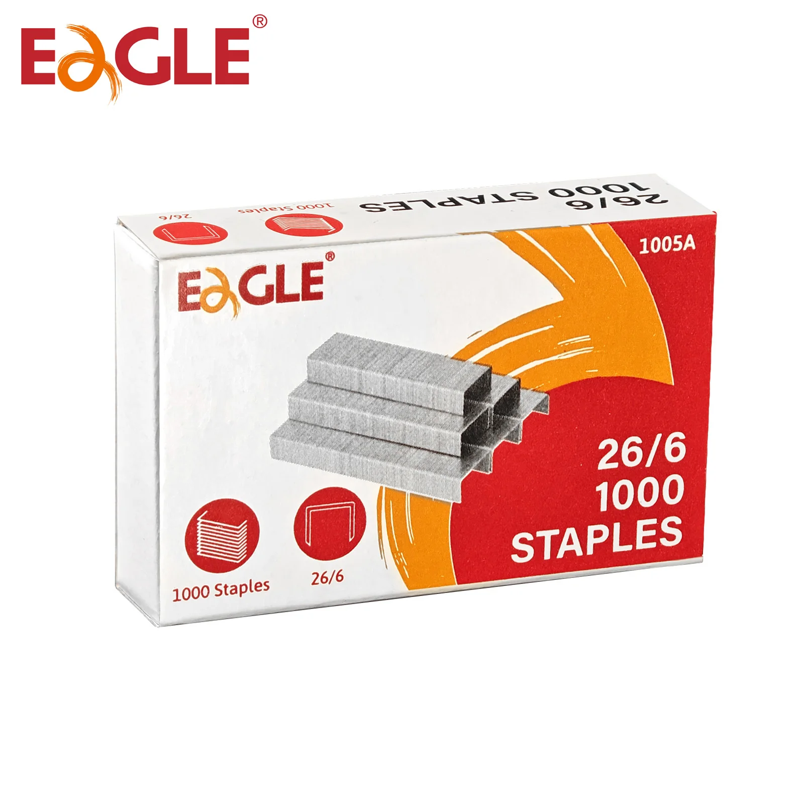 stapler pin Eagle No.26/6 Staples 1/4&rdquo;leg 3-Box Bulk Pack 3000 Pieces Total 1000 Pcs per Box Office and School Binding Accessories