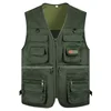 Spring Autumn Men's Work Vest Fishing Jacket Large Size Multi-Pocket Carrying Shoulder New Style Vest for Middle-Aged And Elderl