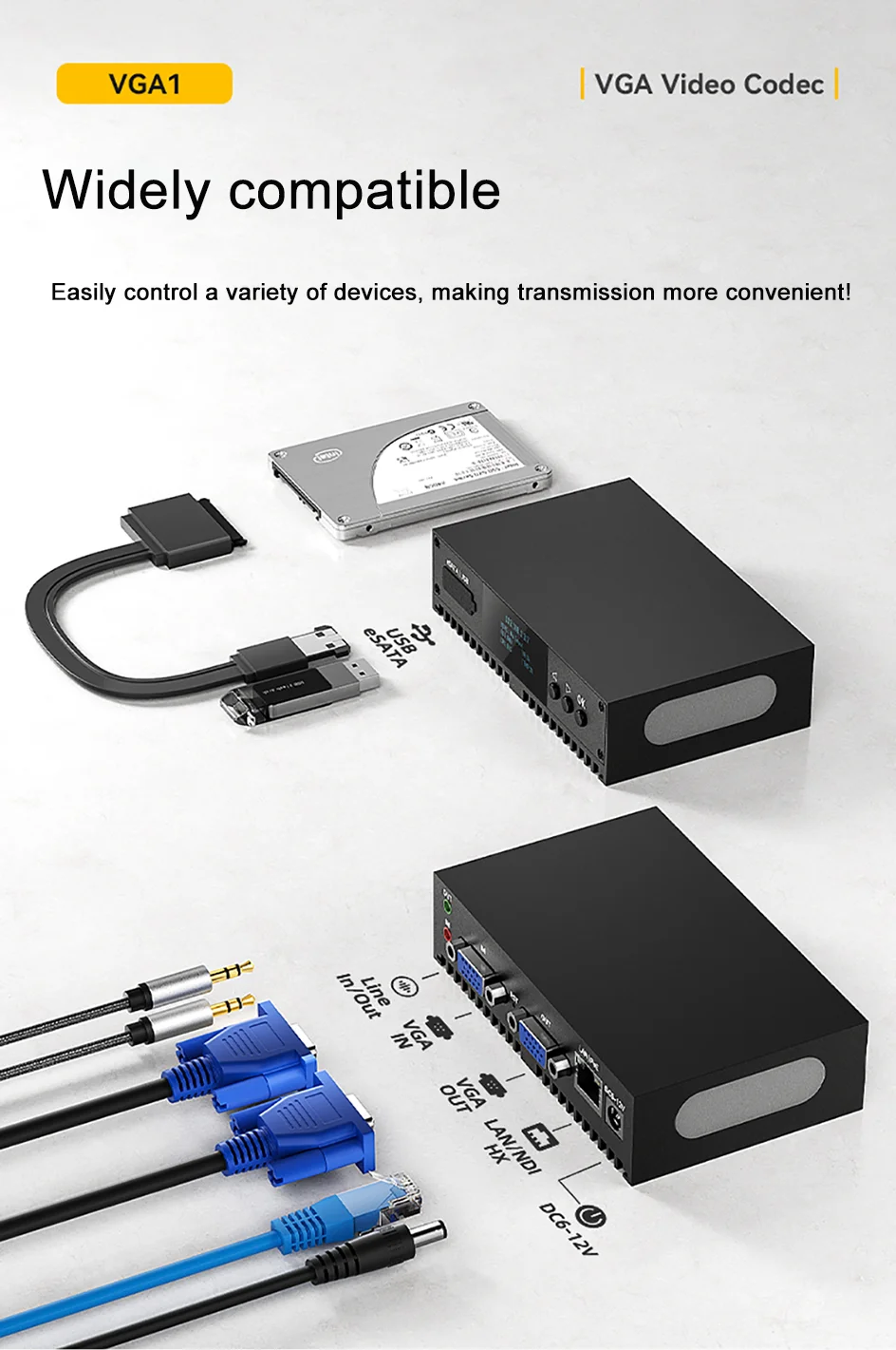 LinkPi 1-channel VGA Capture Decoder VGA1 HD Encoder H265 Multi-platform Live Bo