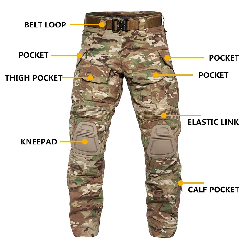 Tactical Suit Outdoor Paintball Work Uniform Combat Shirts Cargo Pants Knee Pads