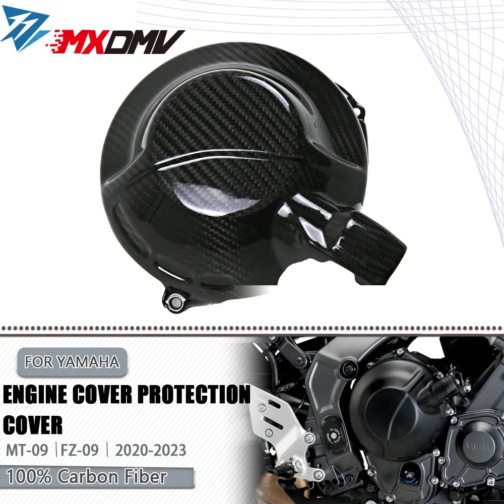 

For Yamaha MT09 MT-09 SP FZ09 FZ-09 XSR900 2020 - 2023 100% 3K Carbon Fiber Motorcycle Accessories Engine Cover Protection Cover