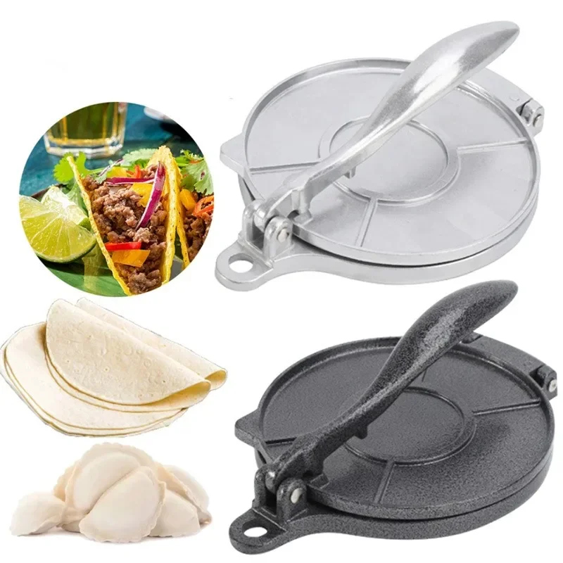 Dough Press Tool Manual Corn Tortillas Pressing Tools Quick Easy Dumpling Skin Presser Aluminium Alloy Tortilla Cake Press Molds