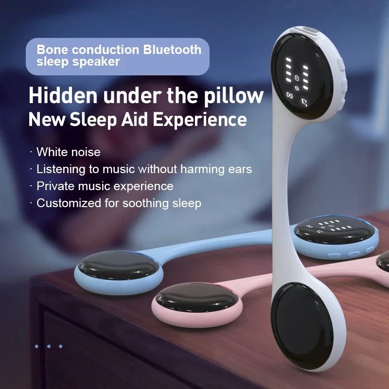 Bone Conduction Bluetooth Speakers Under Pillow Wireless MP3 Music Player Built in White Noise Support TF Card Improve Sleep 4