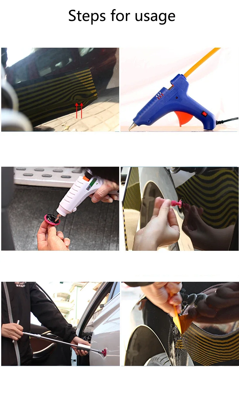 Car Dent Repair Tool Auto Body Part Mechanical Sheet Metal Paintless Dent Removal Puller Kit Hand Tools Kit Set
