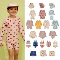Children's One-piece Swimsuit 24 KU Summer New Swimsuit INS Style Boy Baby Girl Beach Split Swimsuit Children's Sun Hat【in Stock 1