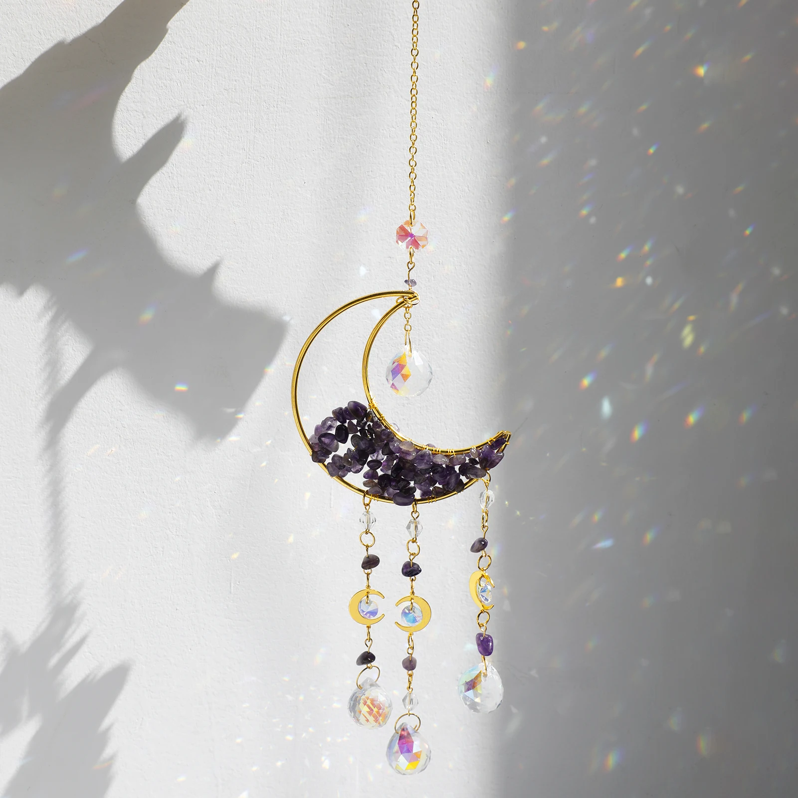 Dreamcatcher Suncatcher Crystal Prism Ball Moon Star Rainbow Indoor Window Car Hanging Garden Decoration Gift sun catcher crystal pendant sun catchers window ornament