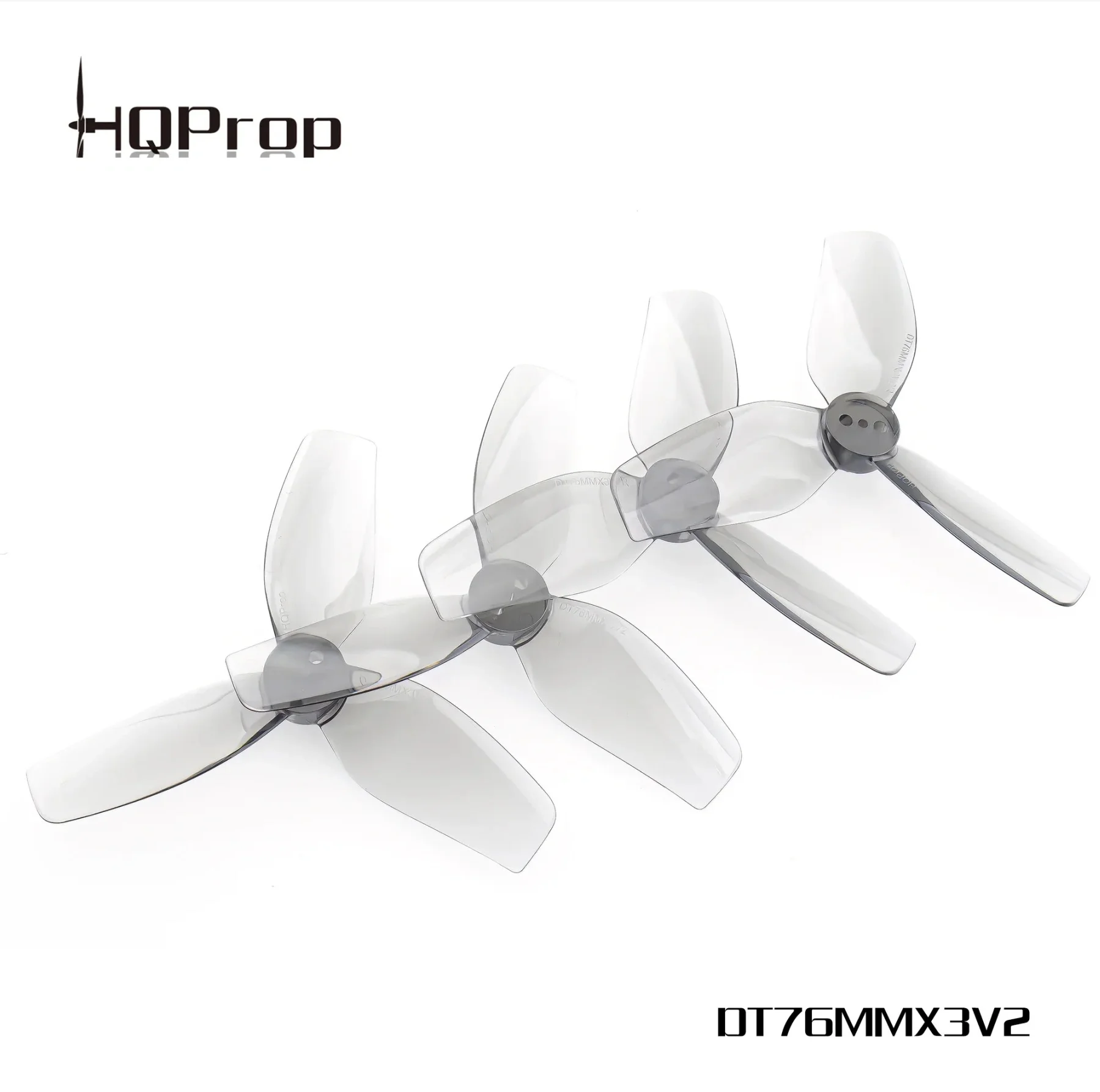 Hélice 76mm montée sur un drone FPV Micro, prête pour le vol.