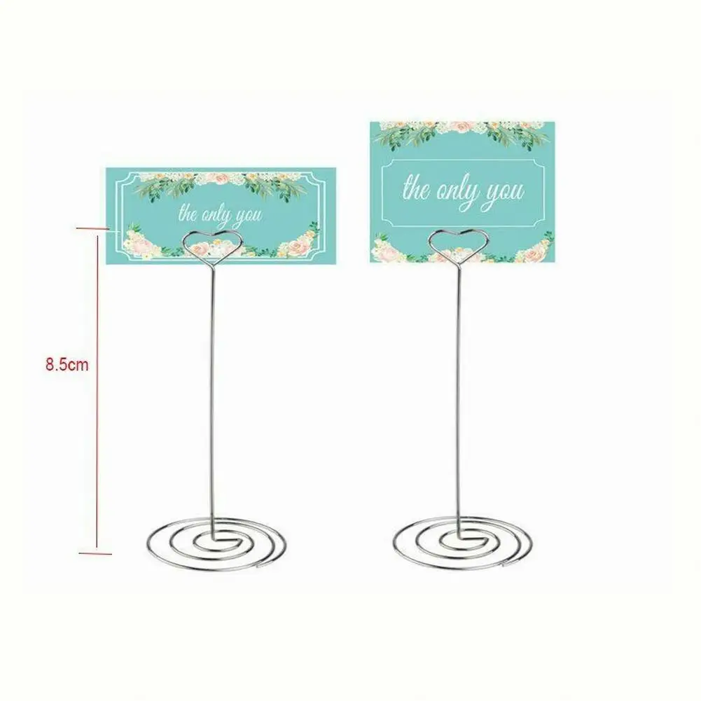 10Pcs Eisen Herz Muster Tisch Nummer Name Karte Halter Party Memo Foto Stehen Hinweis Clip Menü Stehen Für Home party Hochzeit – Detail 3