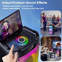 T10-T Wireless Bluetooth Speaker, Karaoke Machine with 2 Microphone, Home Karaoke Party Speaker with Led Light, Stage Subwoofers - Image 4