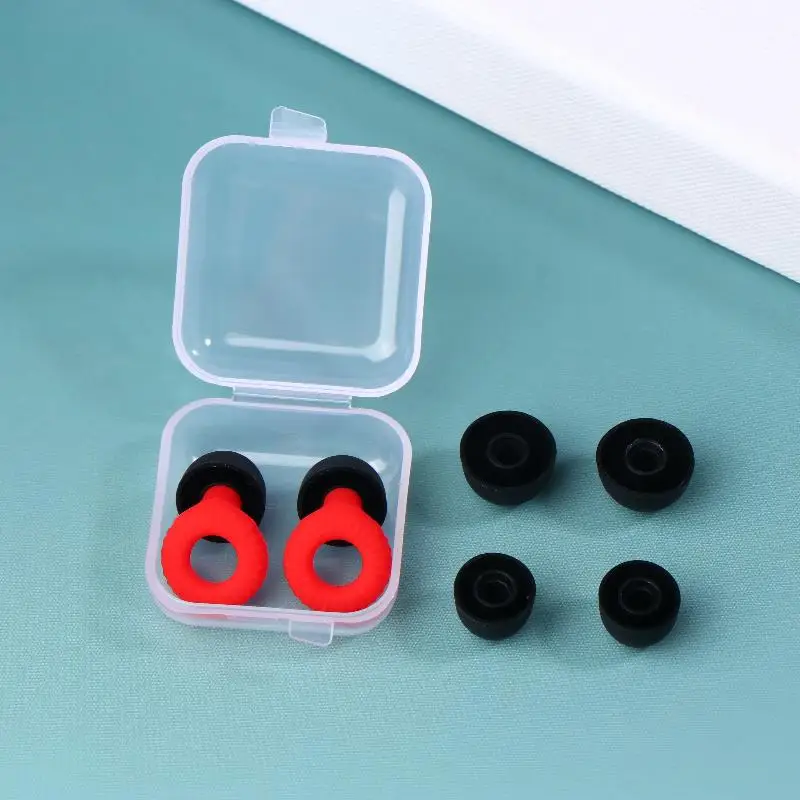 1 комплект Ультратонкі беруші у формі петлі для сну Водонепроникні беруші для плавання Багаторазові силіконові беруші для захисту слуху концерту