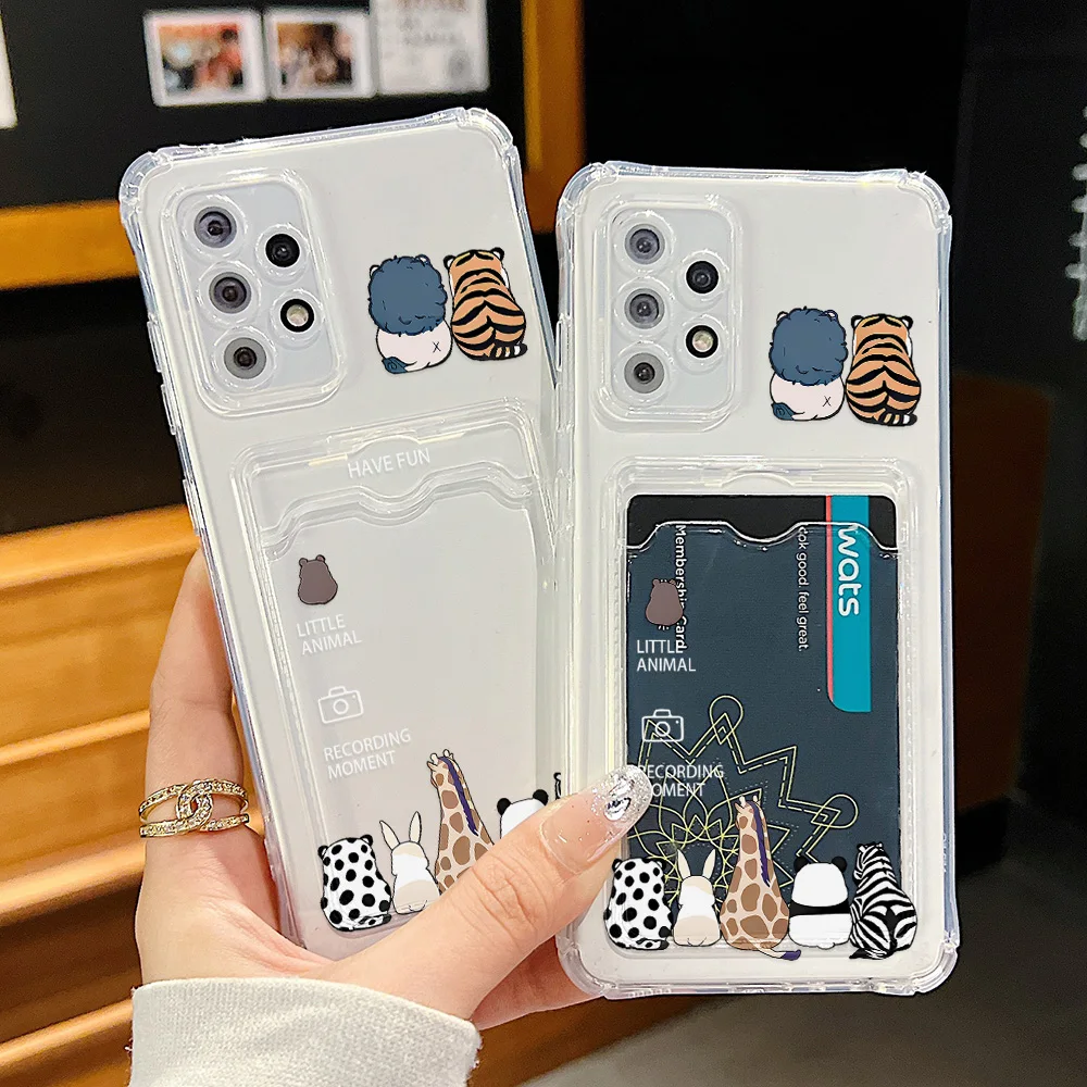 Transparente Kartenhalter-Handyhülle für Samsung S25 Ultra S24 FE S22 S23 A56 5G A36 A55 A35 A54 A13 A32 A26 A25 A16 Niedliche Abdeckung – Detail 1