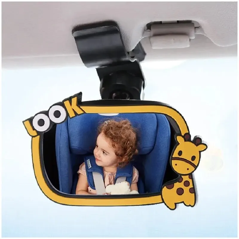 Car Rearview Mirror Cartoon Car Children Watching Rearview Mirror Baby