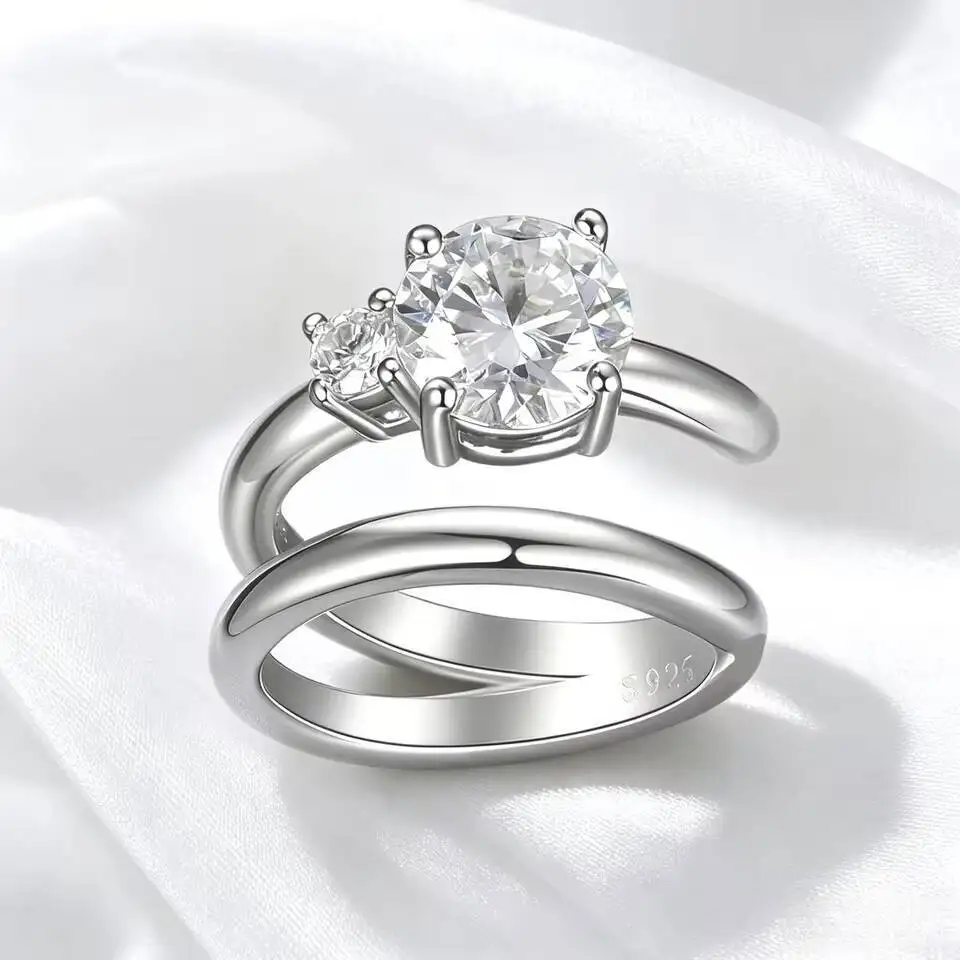 Taoyu 0.5ct 여성용 우수한 컷 모이사나이트 클립 귀걸이 샤인 더블 레이어드 이어 클립 고급 주얼리 S