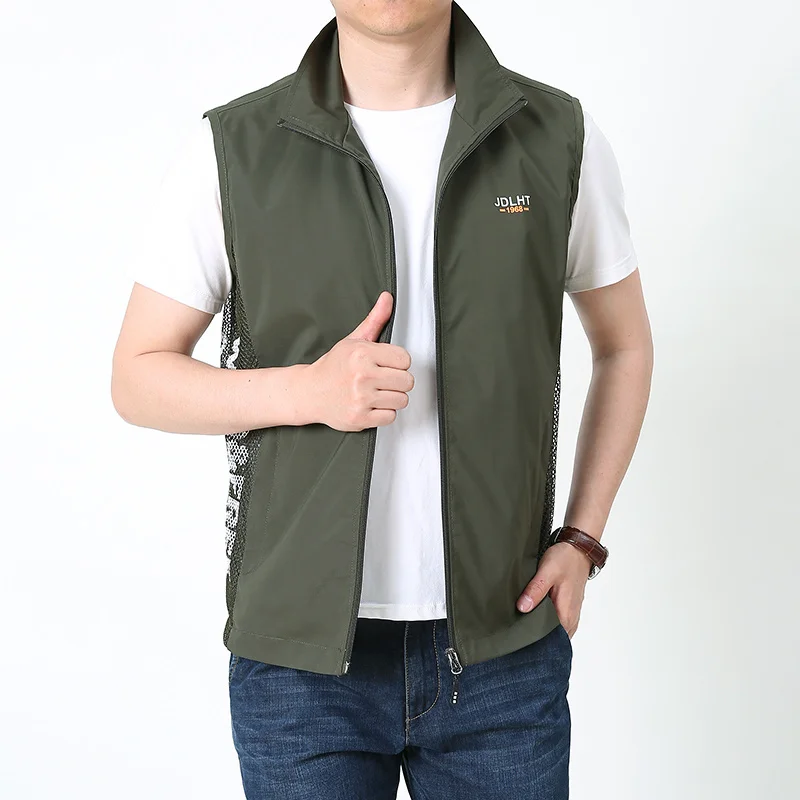 Leisure Breathable Vest Men's Sleeveless Vest 2022Spring And Autumn Thin Quick Drying Fishing Vest Outdoor Mountaineering Jacket