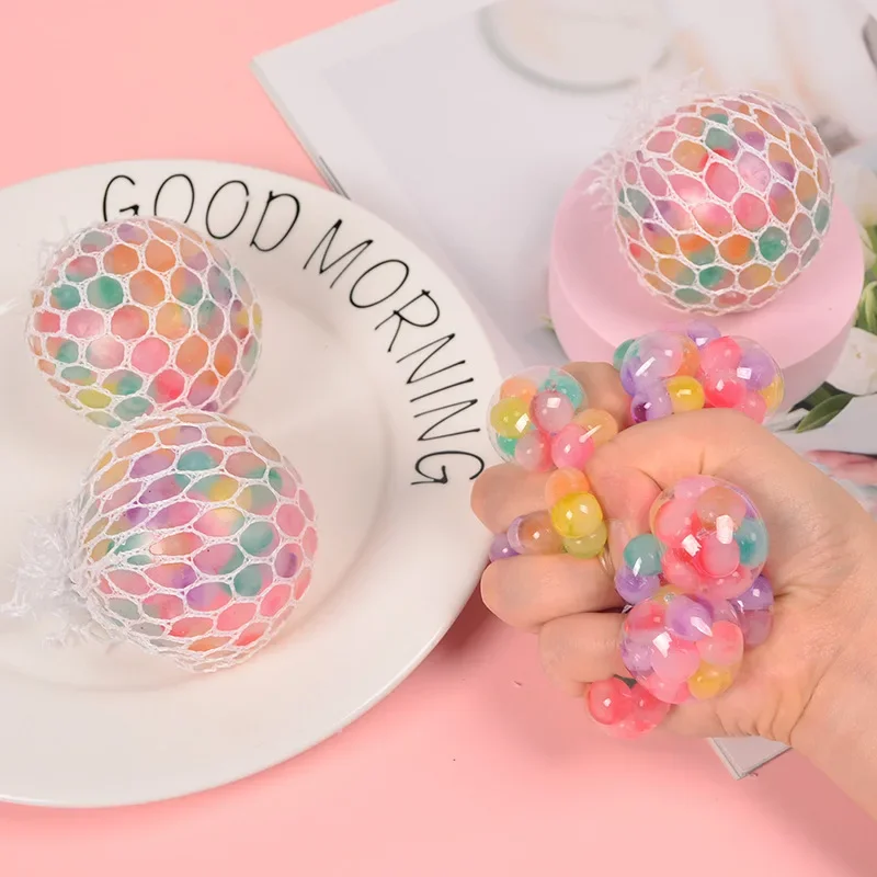 Regenboog Sensorische Stressverlichtende Bal, Zachte 3D Fidget Speelgoed voor Volwassenen en Kinderen, Anti-angst, Stil, Niet-giftig Speelgoed voor op kantoor_voghion.com