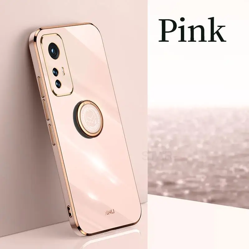 Luxury Plating Ring Holder Stand Silicone Case Cover