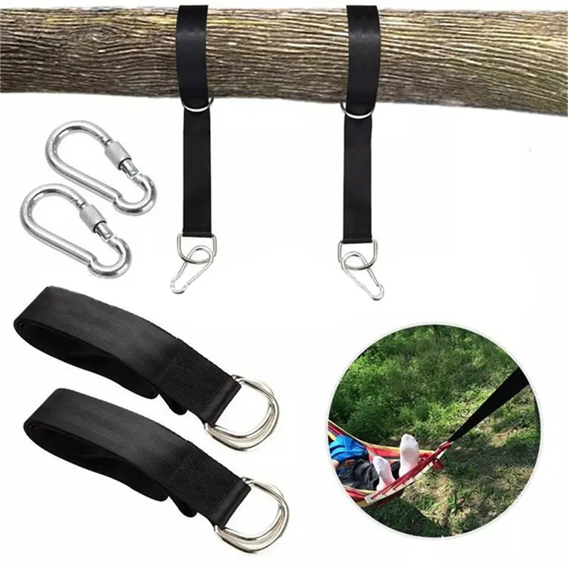 

200KG Bearing Load Hanging Belt T-bar Strap Dumbbell Barbell Rope Handles Strap Tree Swing Strap Hook Ring Connecting Belt