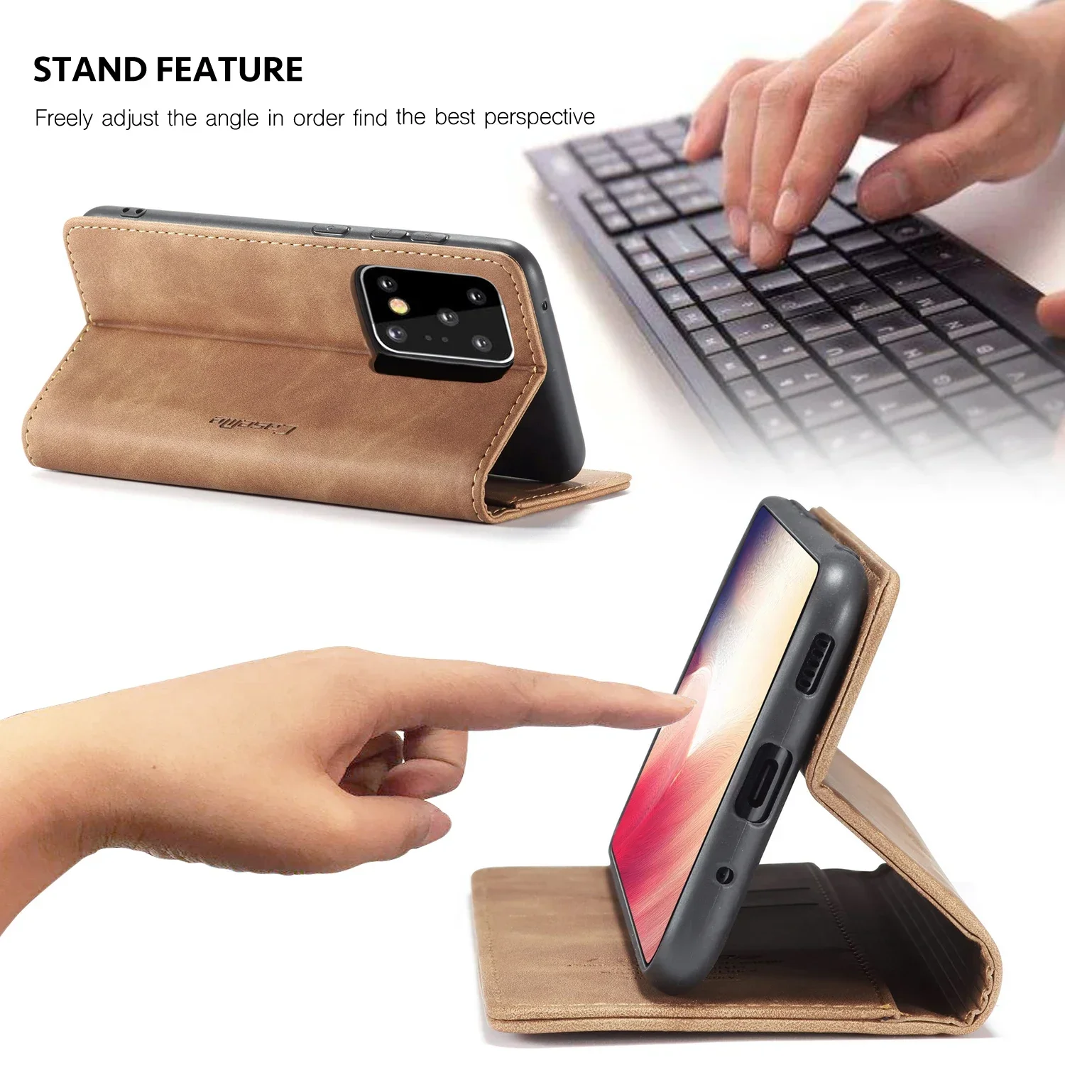Premium Magnetic Leather Flip Book Cover