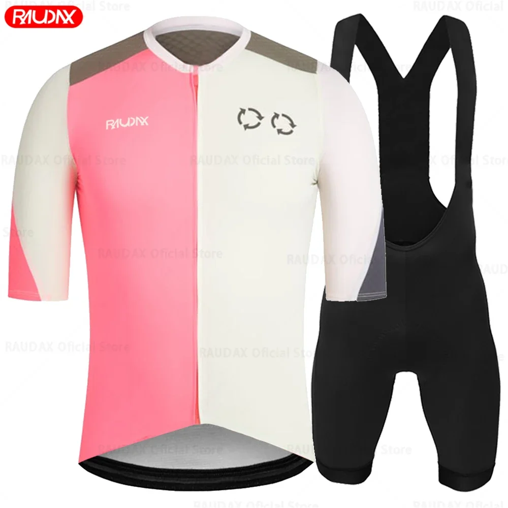 

RAUDAX Bike Team Cycling Jersey Set Maillot Ciclismo Breathable Bicycle Short Sleeve Cycling Clothing road bike completo mtb