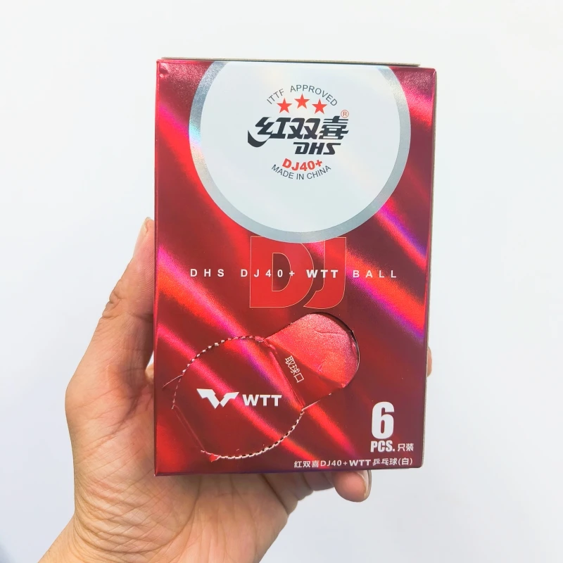 Table Tennis Balls 6 PCS/BOX DHS DJ40+ WTT Approved 3 Star ABS Ping Pong Balls for Professional Games