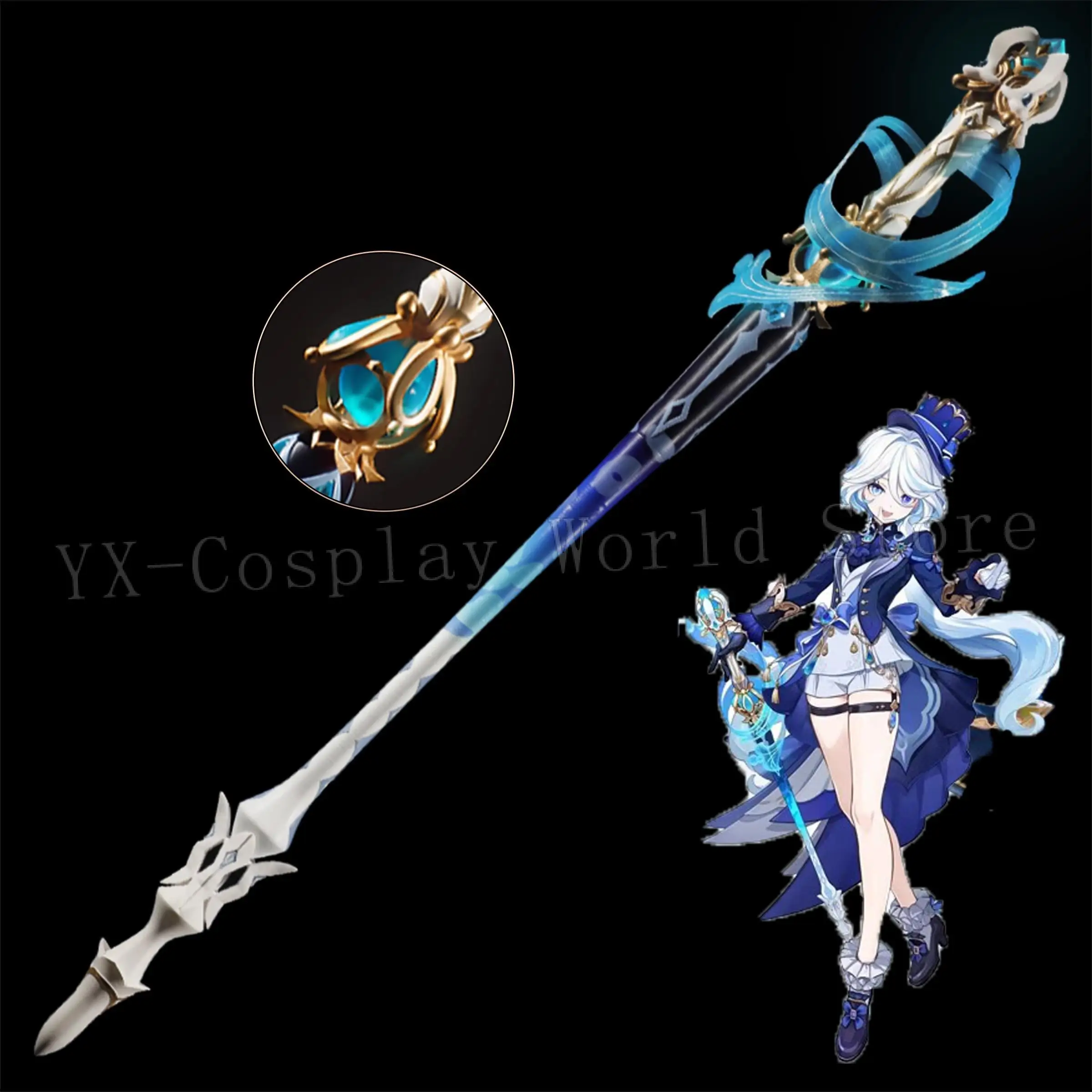 

Genshin Impact Furina Cosplay Sword Splendor of Tranquil Waters Props Weapons for Halloween Carnival Fancy Party Events 115CM