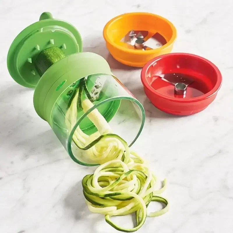 Description Picture 3 of itemRotary Grater Handheld Fruit and Vegetable Slicer Adjustable Spiral Grater Multi-function Cutter Salad Tools Kitchen Accessories