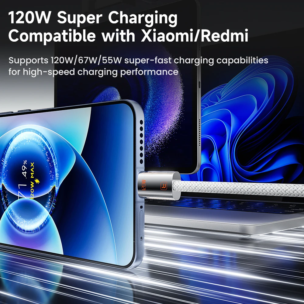 Toocki 120W 6A USB-C Fast Charging Cable