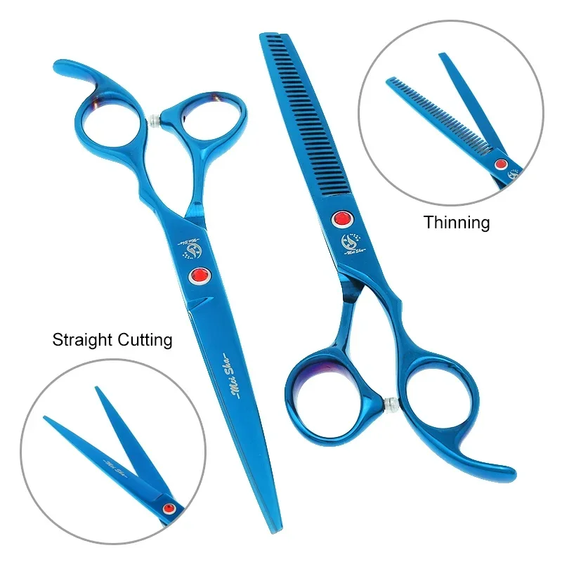 7 inch Meisha Dog Grooming Shears Set Comb Forceps Japan Steel Pet Cutting Scissors Thinning Curved Clippers Dog Supplies B0025A