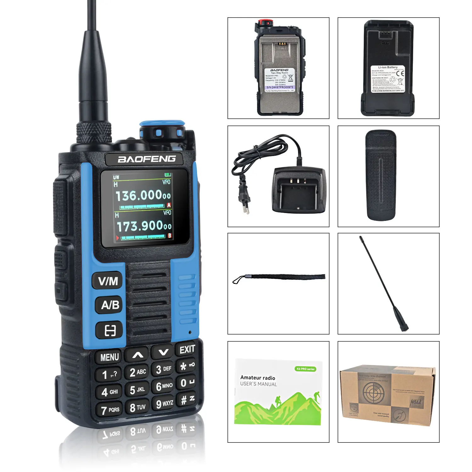 K67 PRO Baofeng Air Band Walkie Talkie 65-600MHz 640Ch Scrambler Dual Watch Freq Sweep Amateur FM VOX K67 PRO GMRS Two Way Radio 6