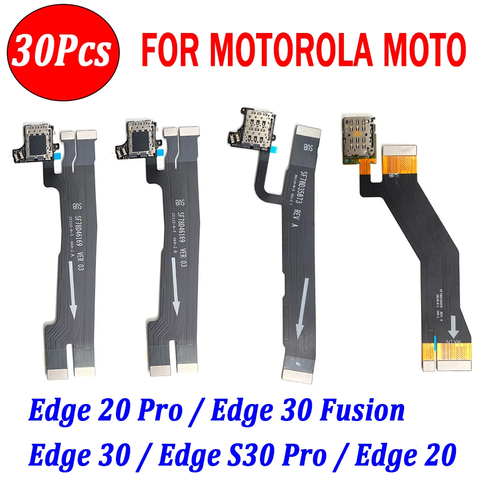 

30 шт., оригинальный считыватель SIM-карт, разъем, ленточный кабель для Moto Edge 20 Pro 30 Fusion S30 Pro
