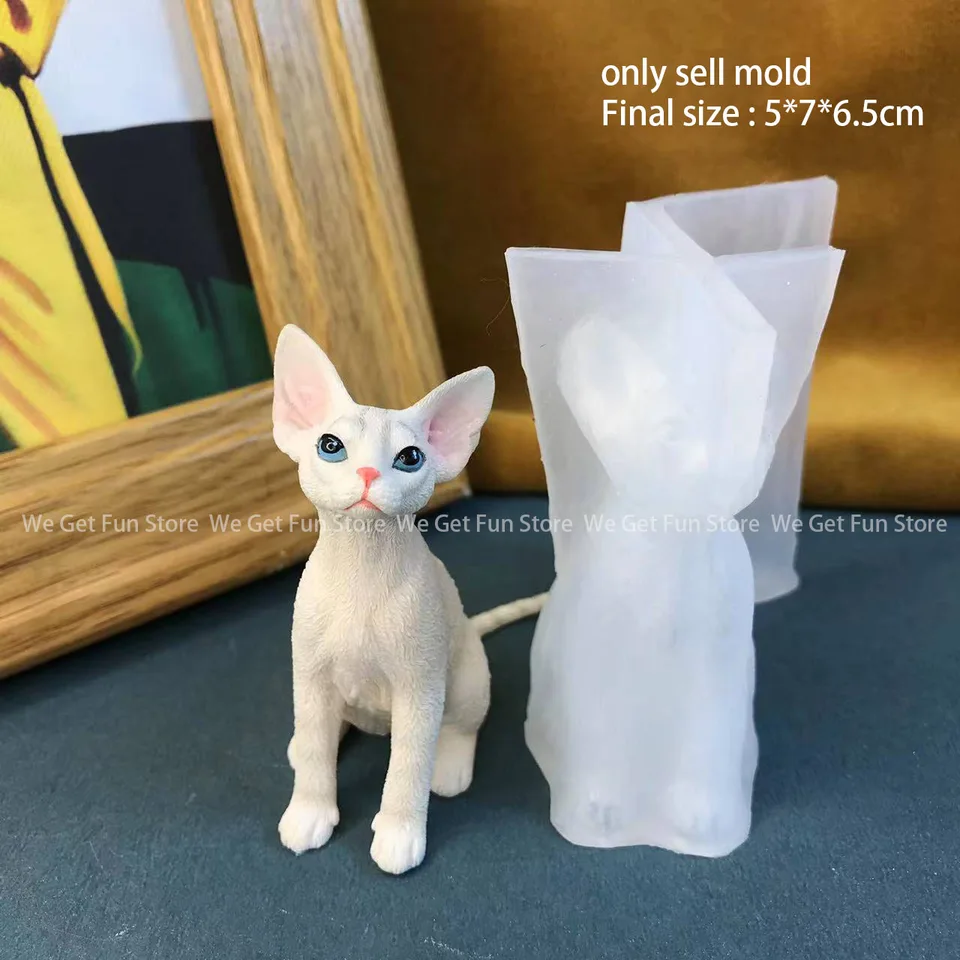 Xidmold 2 stampi in silicone 3D per gatti, per decorazioni di torte, cioccolato, sapone, candele di cera di soia, artigianato (gatto B