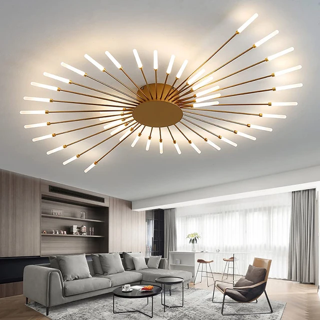 Living Room Light LED Ceiling Lamp Modern Indoor Lighting Acrylic Nordic Creative Fan-shaped Bedroom Fixture Home Decor Kid Room