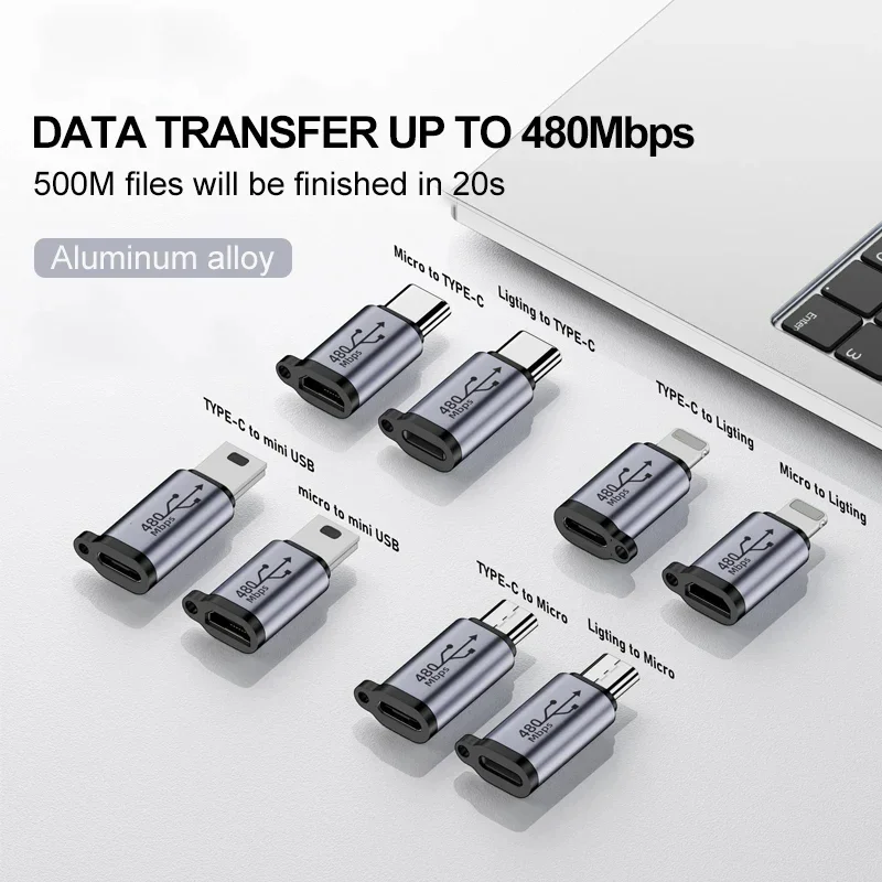 10/5/2/1pc USB Typ-C Adapter Typ C Zu IOS Zu Micro Zu Mini USB Buchse auf Stecker Konverter Für Xiaomi Samsung Ladegerät Datenkabel – Detail 1