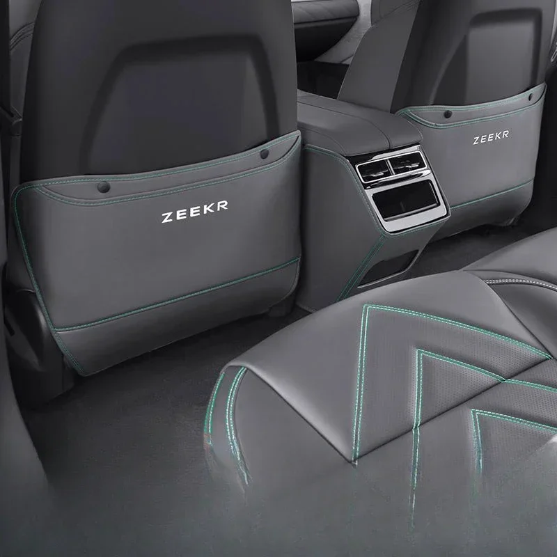 For Zeekr 2pcs Leather Car Seat Protector Car Seat Anti Kick Pad Seat Back Protector Mats 001 EV-009 X Krypton