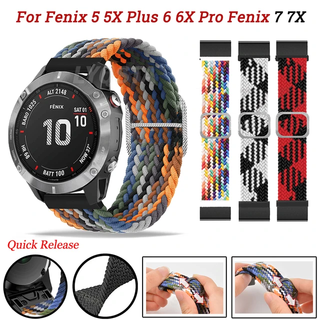 26 22mm Loop Nylon Straps Smart Watch Bracelet For Garmin Fenix 6X 6 Pro 5X  5