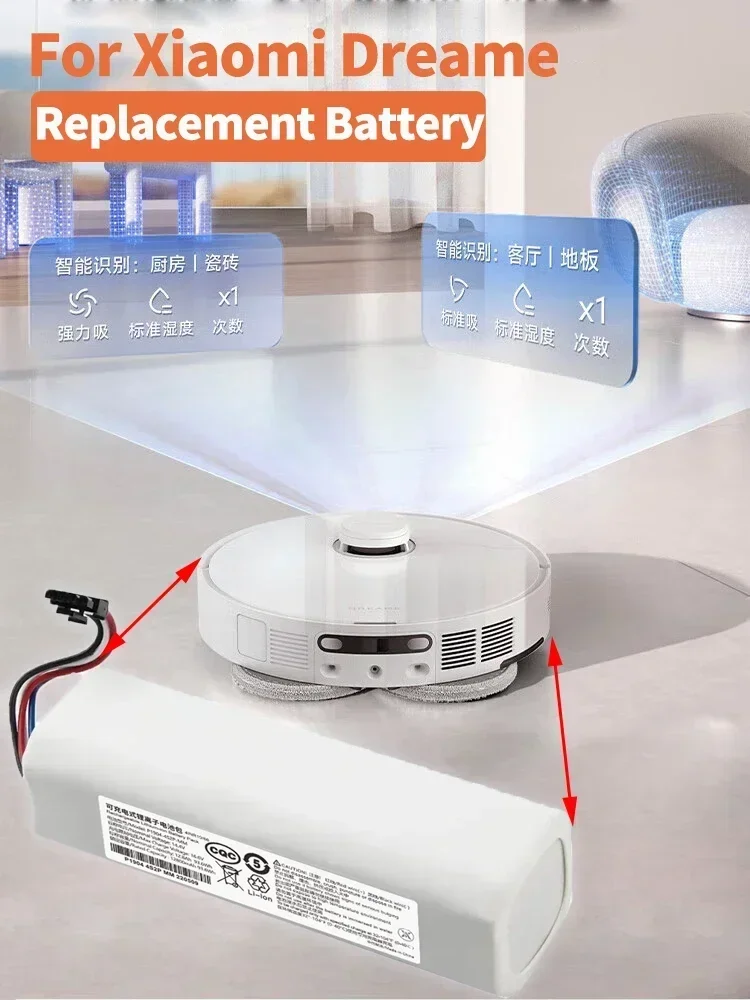 

Genuinel 14.4V robot vacuum cleaner battery replacement suitable for Dreame F9 D9 L10 Pro Plus RLS3 RLS5 RLS5L RLS5D accessories