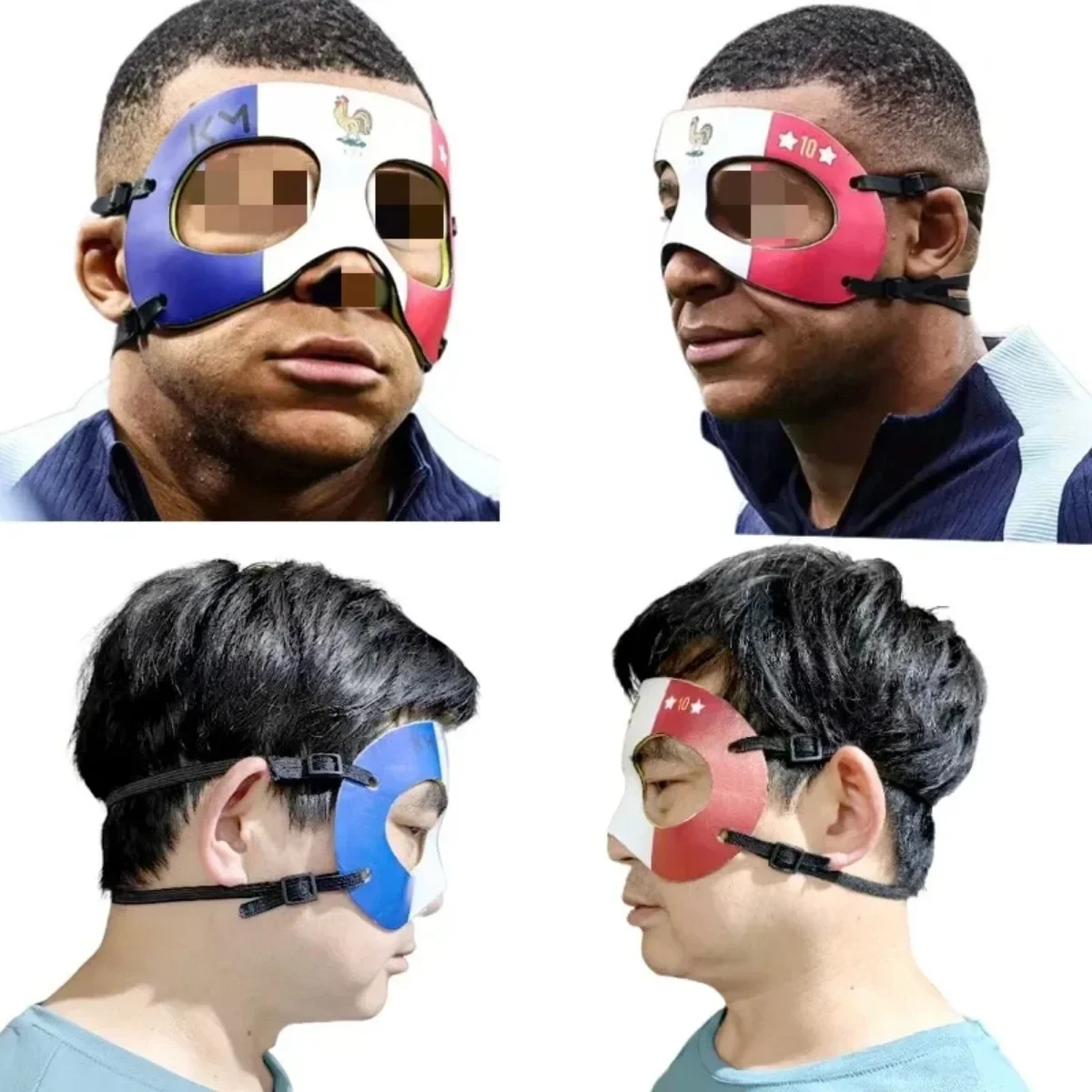 Face Mask Cosplay Mbappe Masque The French Flag Sports Protective Football Stars with The Same Model for Halloween Parties face mask halloween mask party masks 3d face masks