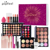 Kit de maquillage coffret cadeau beauté fard à paupières Palette Eyeliner rouge à lèvres Mascara brosse maquillage ensemble complet pour femmes femme débutante étudiant 2