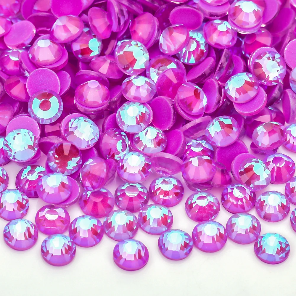 Vc alle Größe Glitter Neon nicht Hotfix Strass Fluoreszenz DIY Nail Art Kristalle Diamant Strass Edelsteine für Charms Kleid – Detail 15