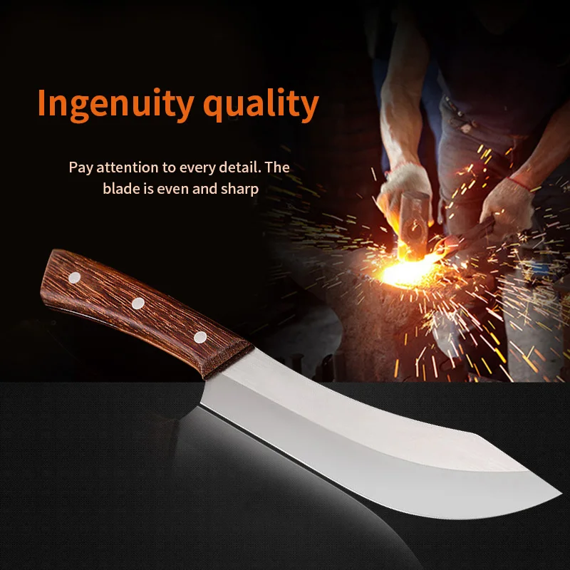 Cleaver Knife High Carbon Steel Kitchen Knives Meat Vegetables Fish Chicken Chef Knife Wood Handl Cooking Butcher Damascus knife
