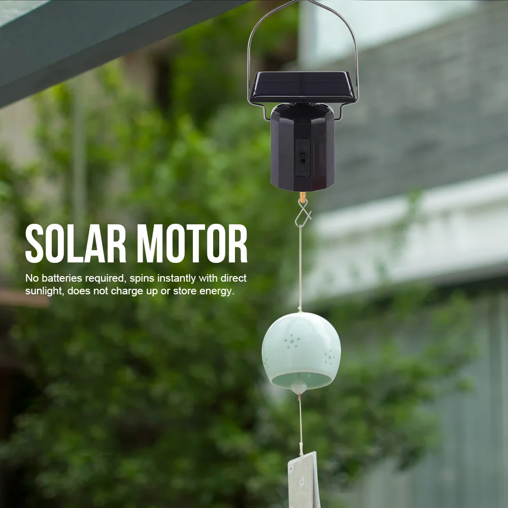 Solar Wind Chimes Powered Eco Friendly Motor Ornament Hanging Rotating Motor solar wind chimes