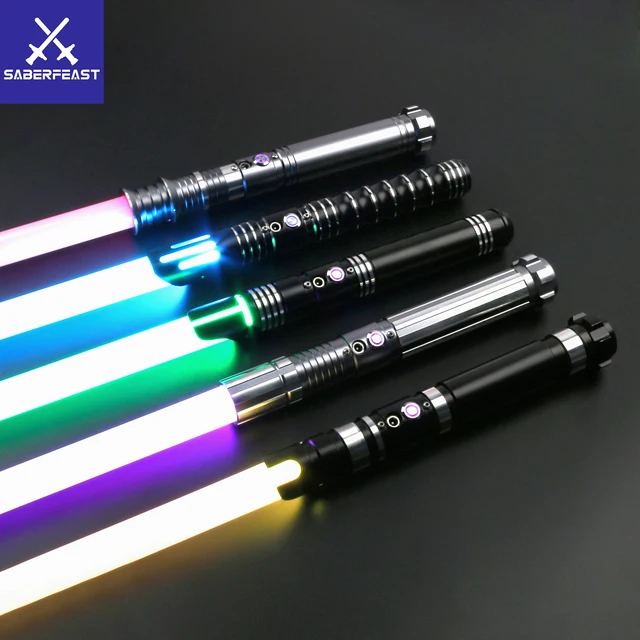 VIP-SaberFeast Lightsaber RGB Metal Handle Swing Combat FOC Gift Kids Luminous Toys 1