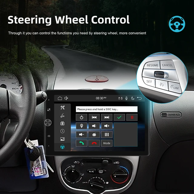 Podofo 1 Din MP5 Car Stereo Radio Carplay Android Auto 10.4