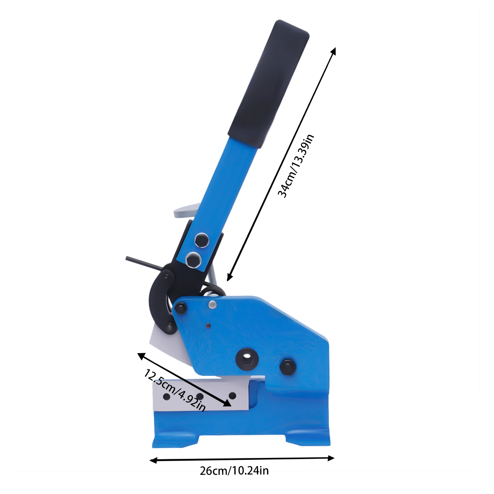 Handhebelschere 12,5 cm/4,92 Zoll – Schneidet 1/4 Zoll dickes Stahlblech, 23/4 Zoll x 1/4 Zoll Flachstahl und 1/2 Zoll Stabstahl